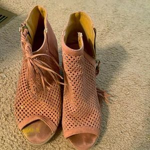 Pink open toed bootie